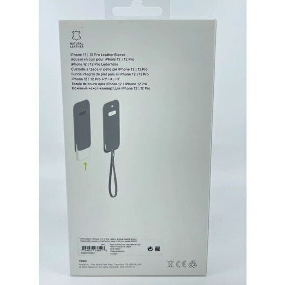 Apple iPhone 12 / 12 Pro A2502 Saddle Brown Leather Sleeve Case - Picture 2 of 5